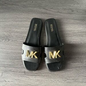 MK leather sandals